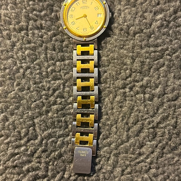 Unisex HERMES Clipper Quartz Watch. 34mm Case. Ivory Dial. Date. - Picture 8 of 13